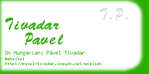 tivadar pavel business card