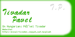 tivadar pavel business card